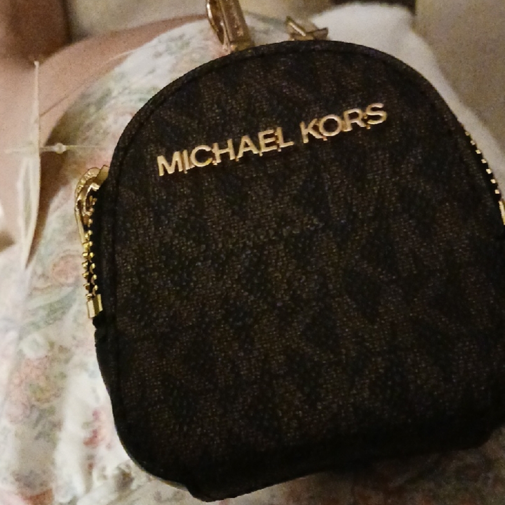 Michael Kors Black Mini Bag with Gold Accents